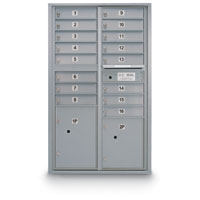 16 Door Standard 4C Mailbox with 2 Parcel Lockers